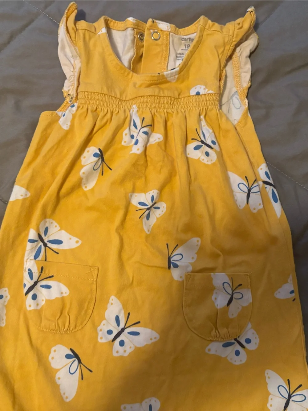 Yellow butterfly pattern romper toddler girl 🦋💛